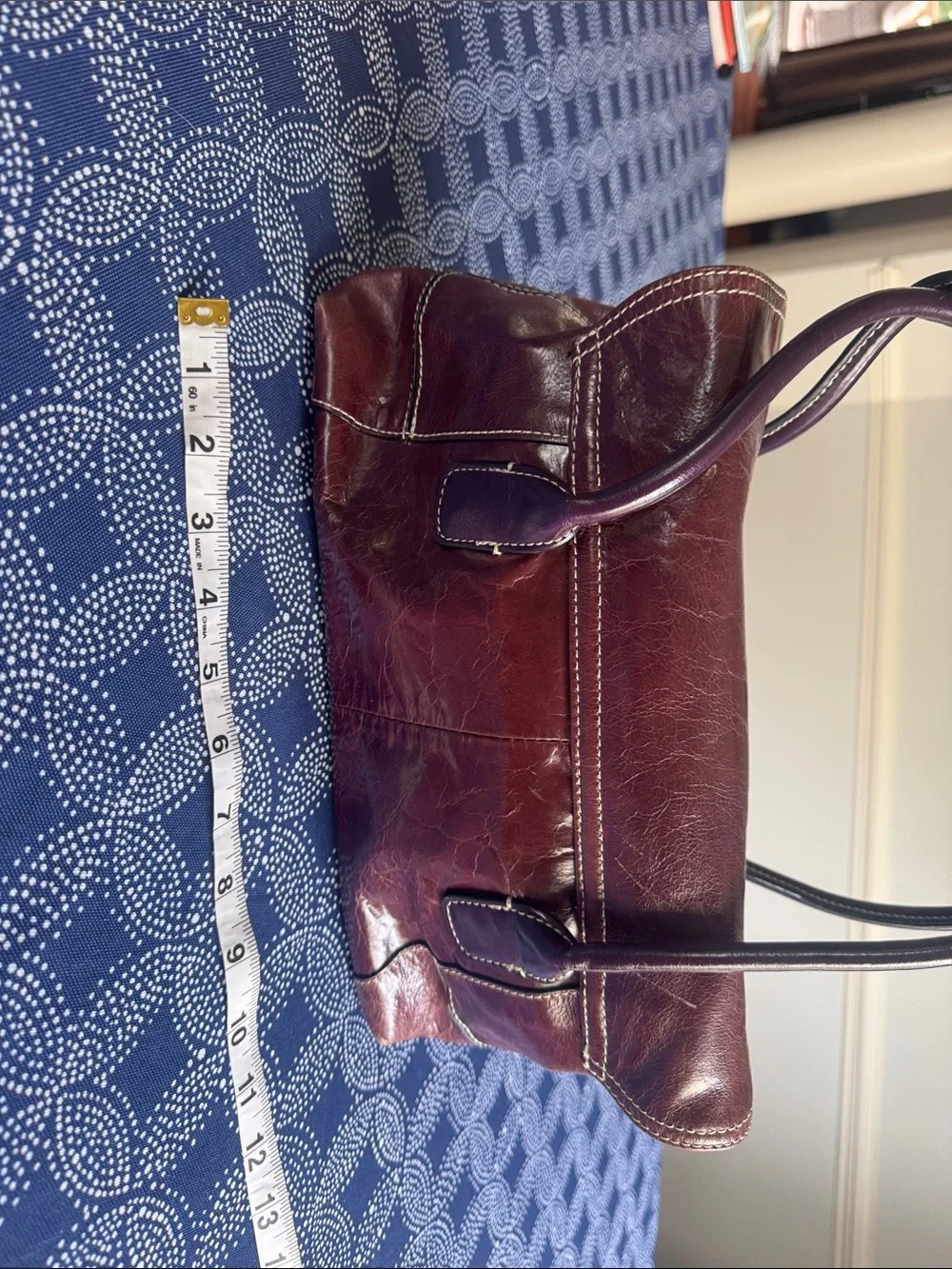 Gianni Bernini Women's Leather Satchel Handbag in Deep Burgundy